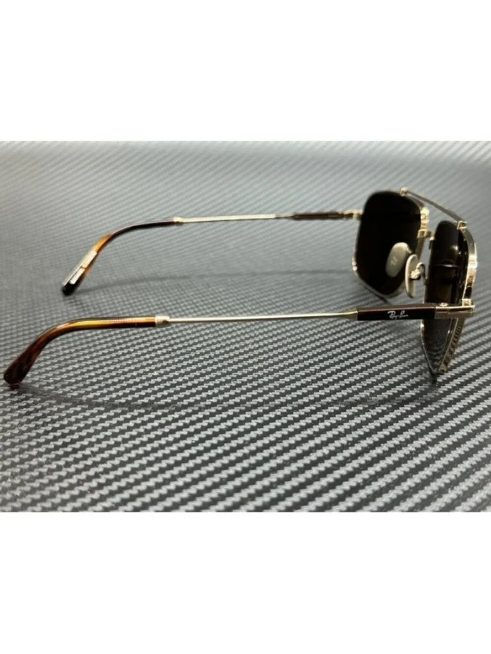 New Ray Ban Men Shiny Light Brown Sunglasses 59-15-145
